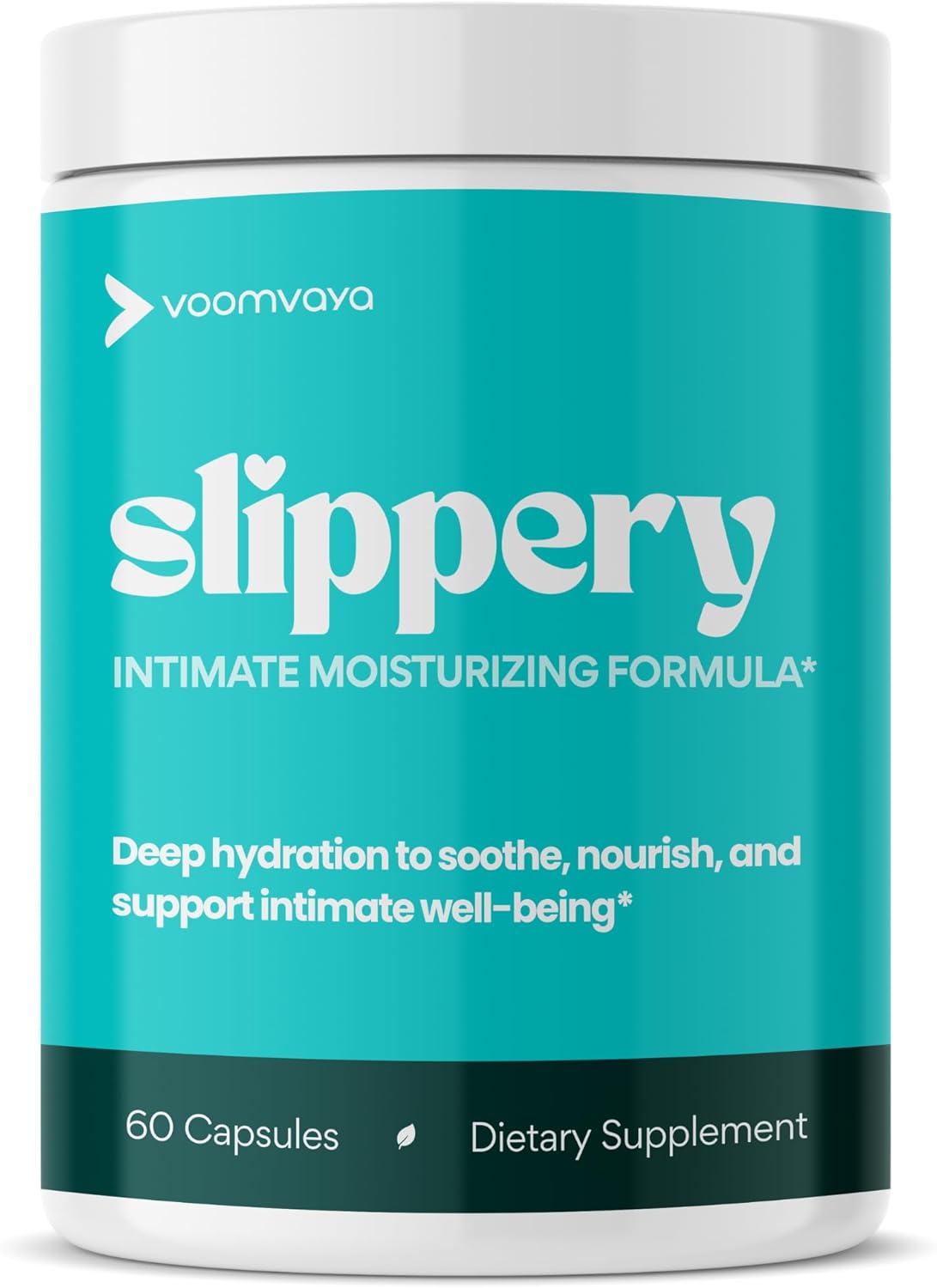 VoomVaya Slippery – Vaginal Dryness Relief for Women Over 40 – with Slippery Elm for Women to Promote Vaginal Moisture – 60 Capsules