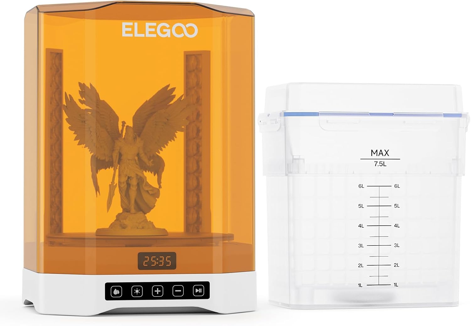 ELEGOO Mercury Plus 3.0 Larger Wash and Cure Station, Resin Curing Machine for LCD/SLA/DLP 3D Printing Models, Best for Saturn, Mars 3D Printer, Washing Size of 230 * 135 * 260mmm