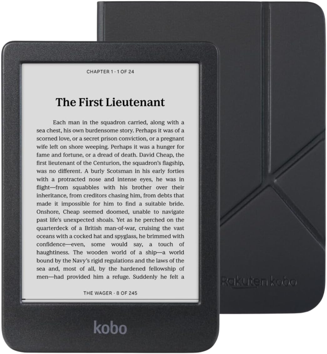 Kobo Clara BW eReader with Case Bundle (Black SleepCover, Case Bundle)