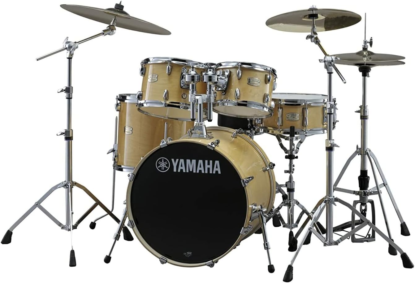 Yamaha 5pc Shell Pack with a 20" Kick 14” Snare Drum in Natural Wood for Students and Working Drummers, (SBP0F50NW)