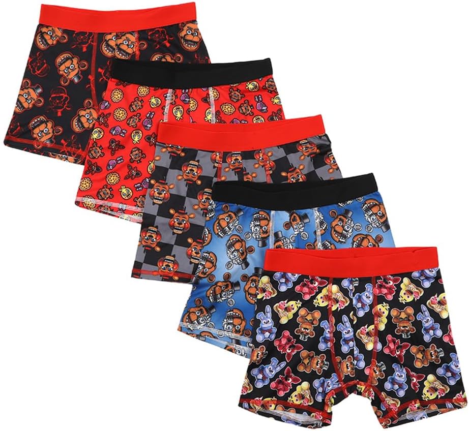Bioworld Five Nights at Freddy’s 5-Pack Youth Boys’ Boxer Briefs