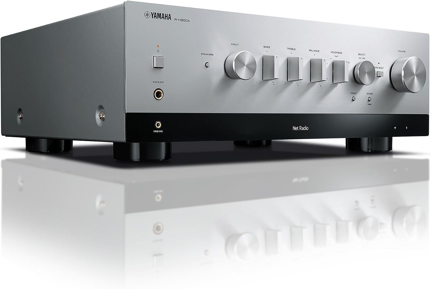 Yamaha R-N800A Network Receiver with Phono and Built-in DAC, Silver