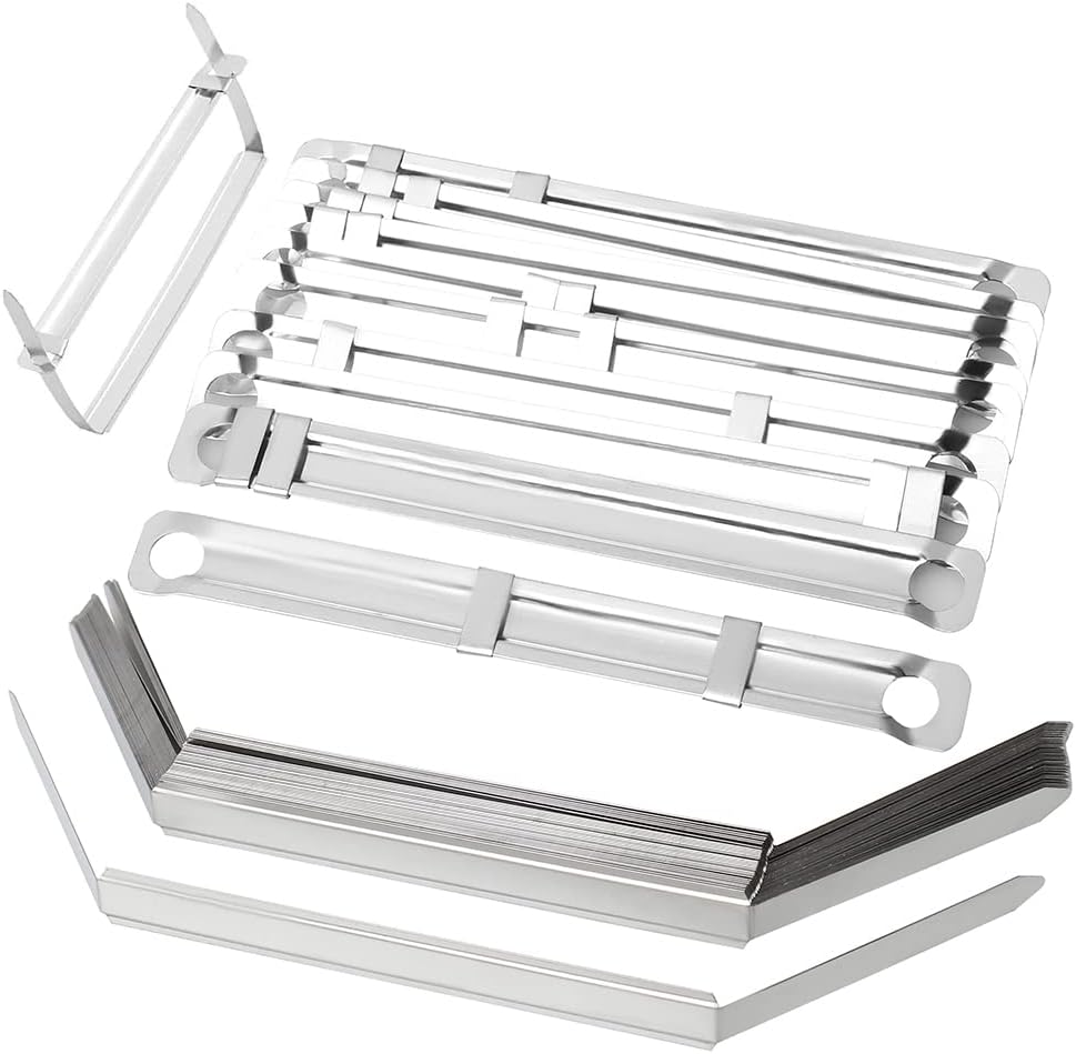 50 Packs File Strip Fasteners, 80mm Acco Paper Fastener Stainless Steel Office Filing Clip