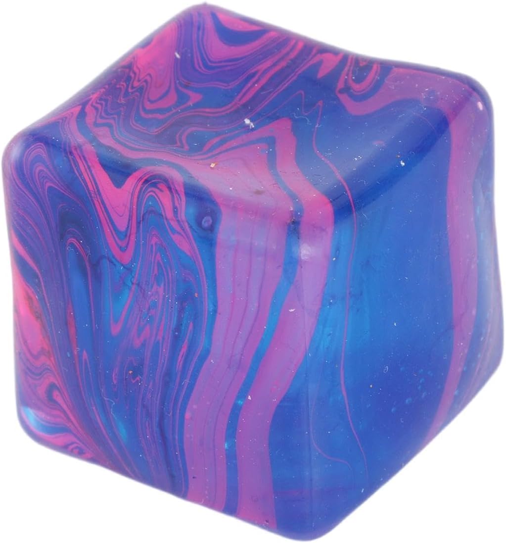 Nee Doh Nice Cube Fidget Stress Balls, Pink Solid Squishy Squeeze Toy, Relaxing Moldable Dough, Needoh Squishy Sensory Focus for Adults Kids
