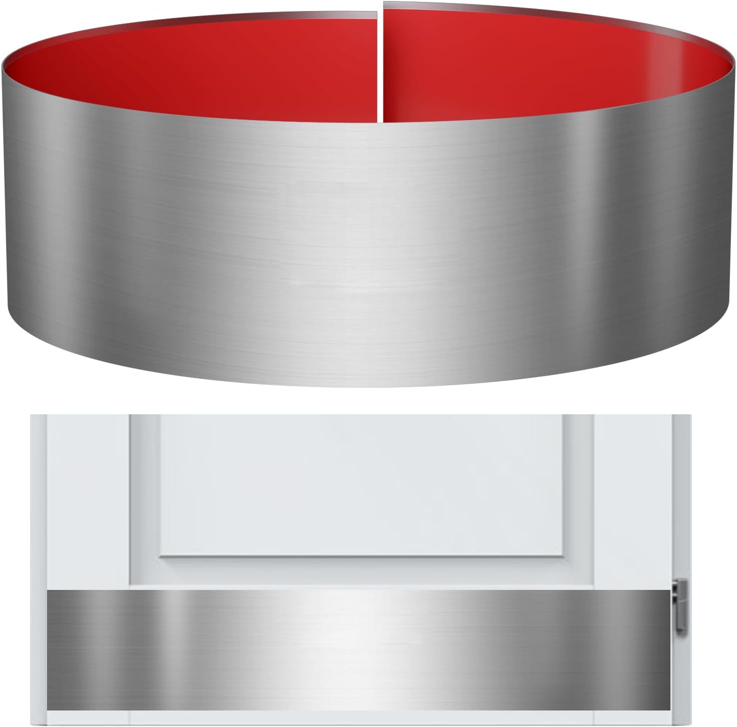 Stainless Steel Door Kick Plate, 6" x 34" Door Push Plate, Self Adhesive Kickplate for 36" Doors Interior or Exterior (Brushed Nickel)