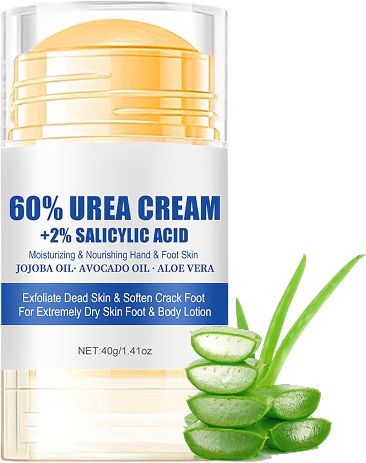 Urea Cream 60 Percent for Feet, Urea Foot Cream, Foot Cream for Cracked Heels and Dry Skin, Callus Remover Nourishes Soften, Foot Moisturiser for Women&Men,Maximum Strength, 40g