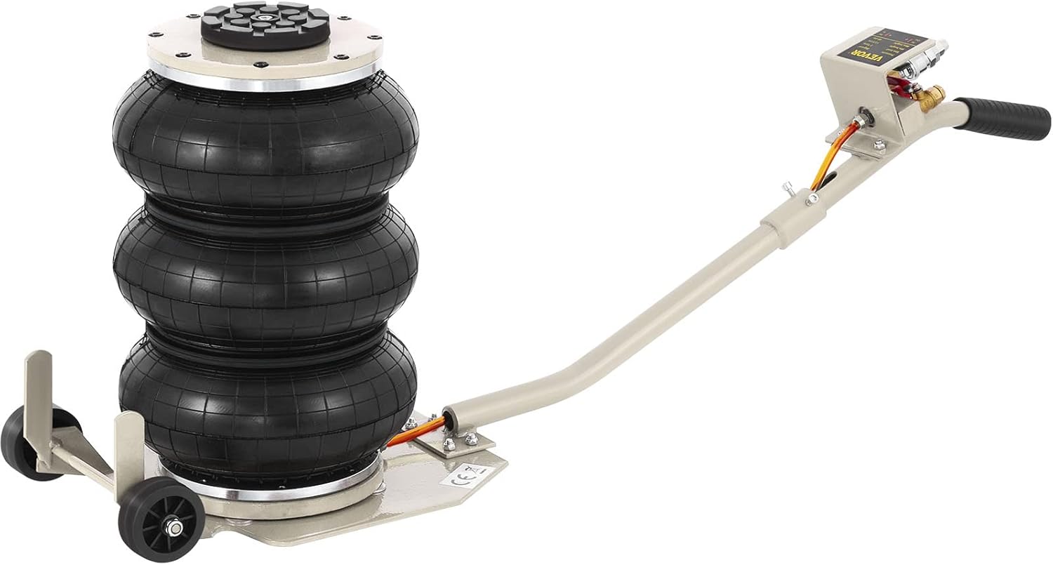 BestEquip Triple Bag Air Jack 3 Ton/6600 lbs, Airbag Jack with Six Steel Pipes, Lift up to 17.7 inch/450 mm, 3-5 s Fast Lifting Pneumatic Jack, with Long Handles for Cars