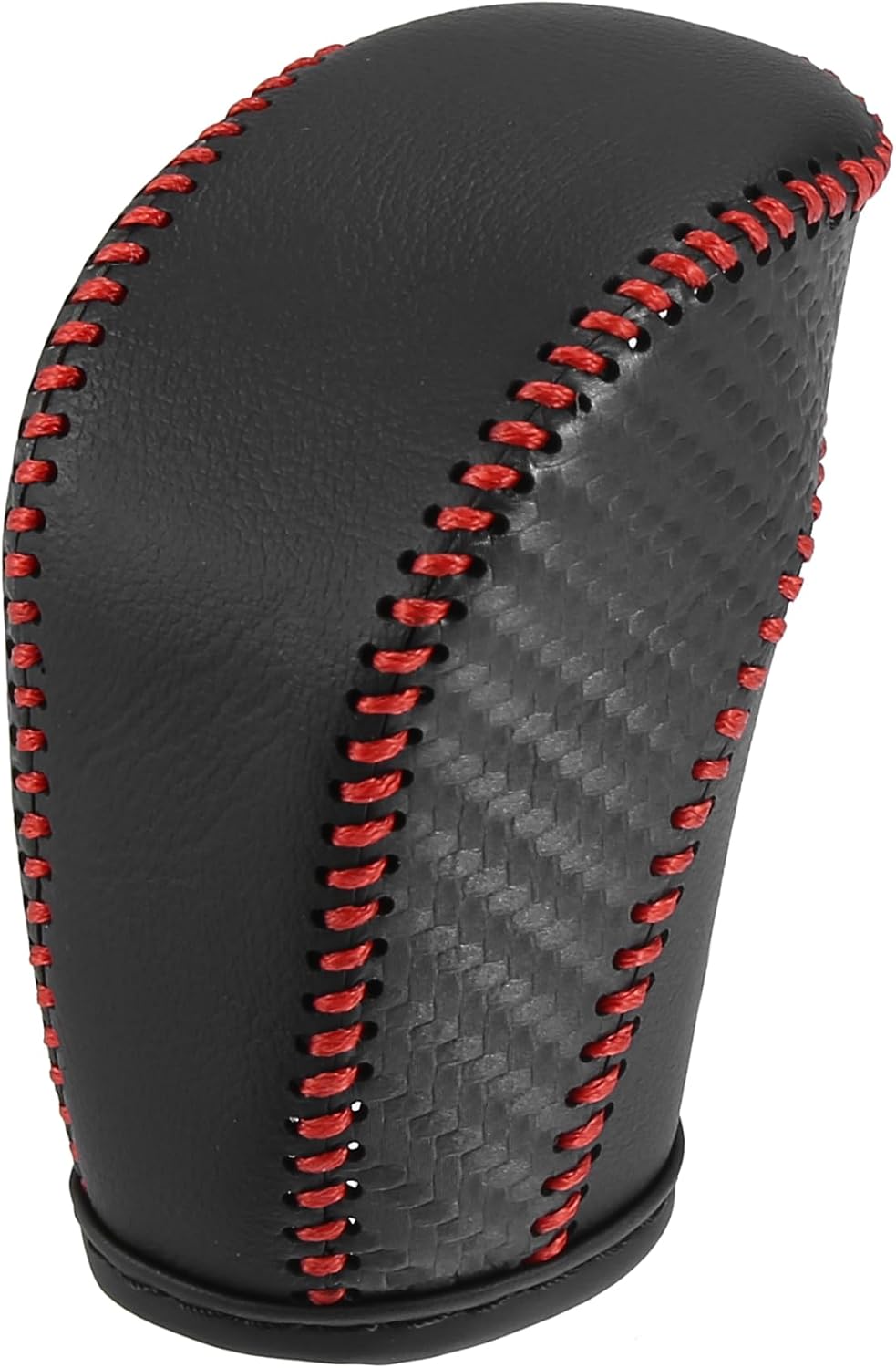 X AUTOHAUX Car Faux Leather Gear Shift Knob Cover for Volkswagen Jetta Tiguan 2011-2019 Passat Beetle 2012-2019 Atlas 2018-2019 CC 2013-2017 Red Line