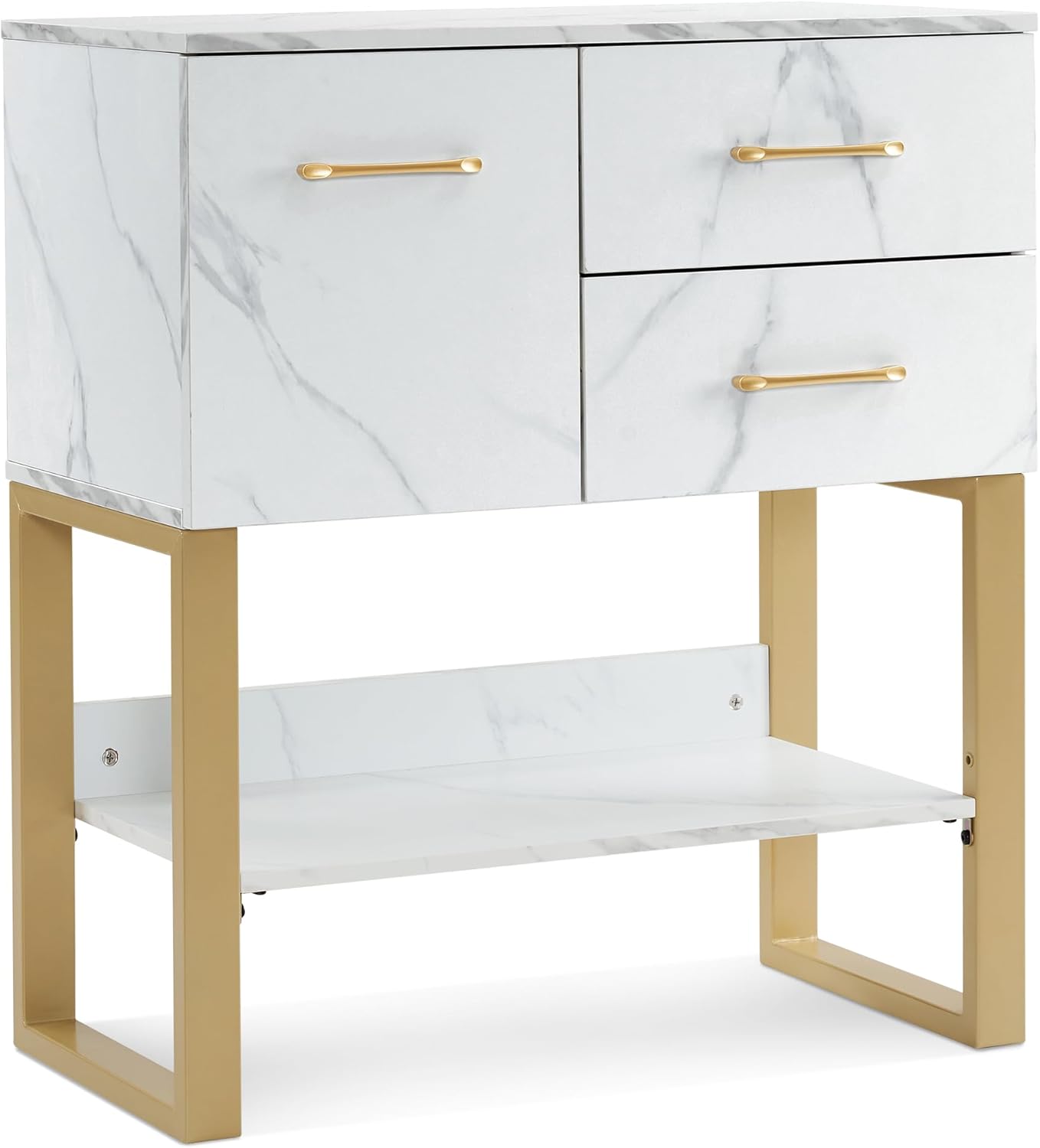 BarberPub Beauty Barber Station, Spa Wall Mount Storage Cabinet, Styling Salon Equipment for Hair Stylist, Bathroom Dresser with Drawers & Shelf 3185 (White)