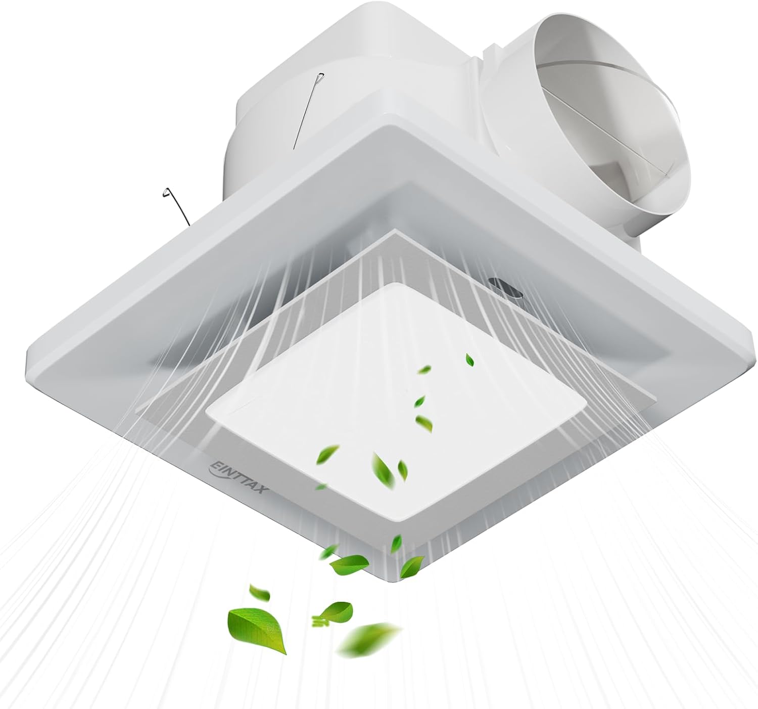 9.8in Panel Bathroom Exhaust Fan with Light, 77 CFM 1.1 Sones Quiet Bathroom Fan with 12W 6500K LED Light Combo, 4 Inch Duct Ceiling Mount Exhaust Fan for Home/Bath/Office/Hotel, Square, White