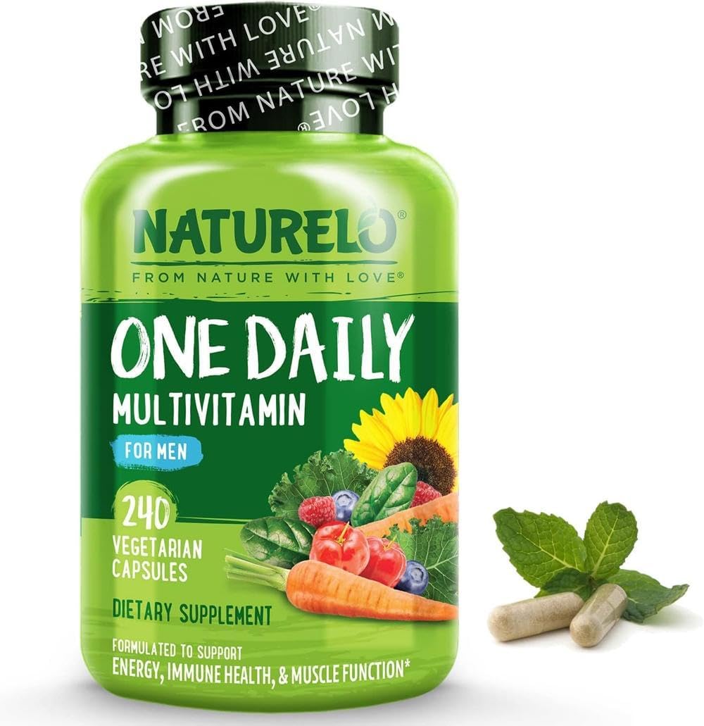 NATURELO One Daily Multivitamin for Men - with Natural Food-Based Vitamins, Minerals, Fruit & Vegetable Extracts - Best for Maintaining Essential Nutrients - 240 Vegan Capsules | 8 Month Supply