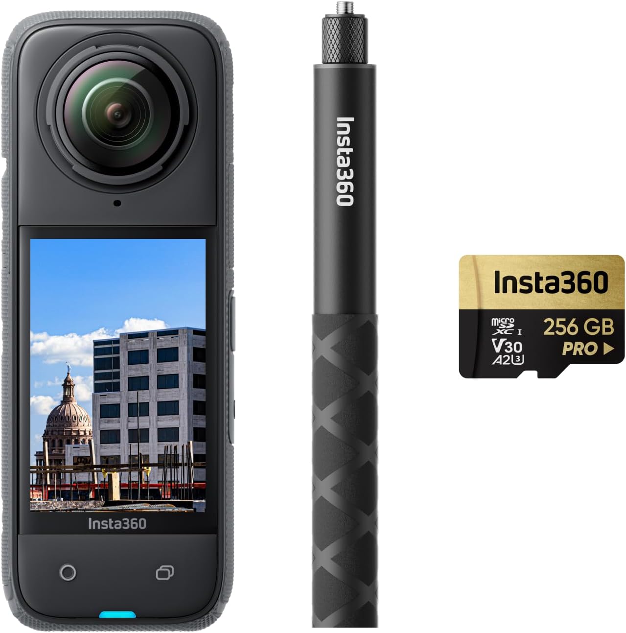 Insta360 X4 Construction Bundle - 360° Construction Camera, 8K30fps 360 HDR Video, 72MP Photo, 11K Timelapses, Supports DroneDeploy, OpenSpace, Cupix, Oculo, WhiteHelmet & More