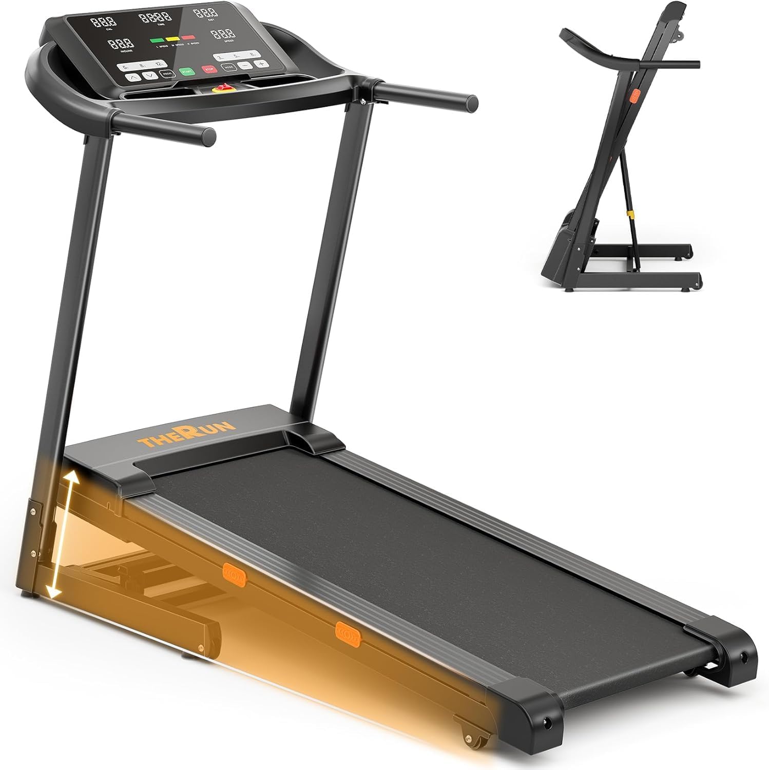 THERUN Incline Treadmill for Running and Walking, 300 lbs Weight Capacity, Wide Belt, 3.0 HP, 18" LED Screen, 2 Layers Shock-Absorbing