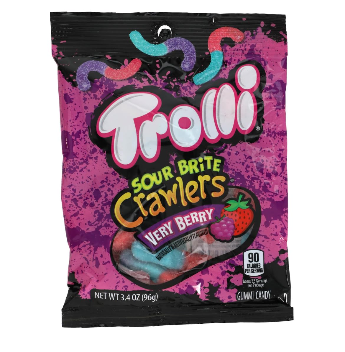 Trolli SOUR BRiTE Crawlers VERY BERRY Gummy Candy, 3.4 oz.