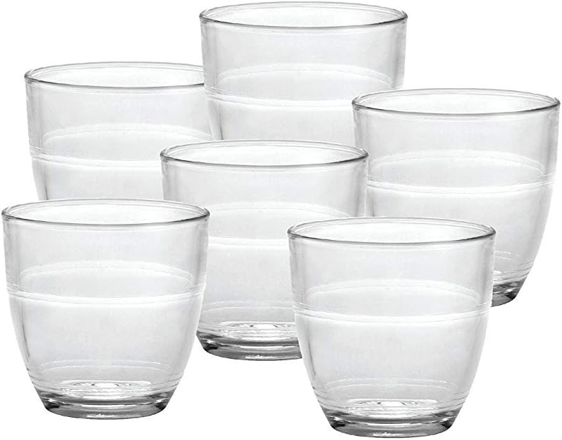 Duralex Made In France Gigogne Glass Tumbler Drinking Glasses, 3.13 ounce - Set of 6, Clear