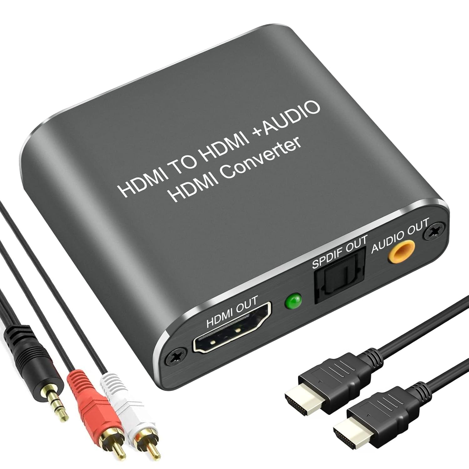 HDMI 2.0 Audio Extractor, Snxiwth 4K@60Hz HDMI to Optical SPDIF Toslink and 3.5mm Stereo Audio Converter Support 1080P 120Hz HDCP 2.2 HDR 3D for Blu-ray DVD Player PS5 Xbox One