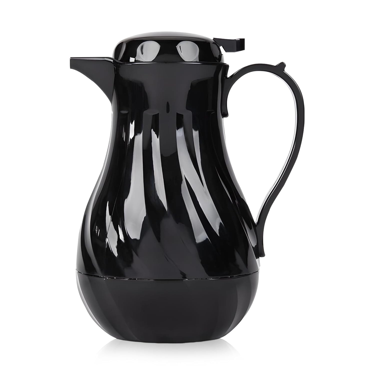 OCS Parts Easy Pour Thermal Coffee Carafe | 10-Inch Insulated Hot and Cold Beverage Pitcher Server for Coffee, Tea, Hot Chocolate and Water with Colored Tags for Easy Idenfication | 42-Ounce | Black