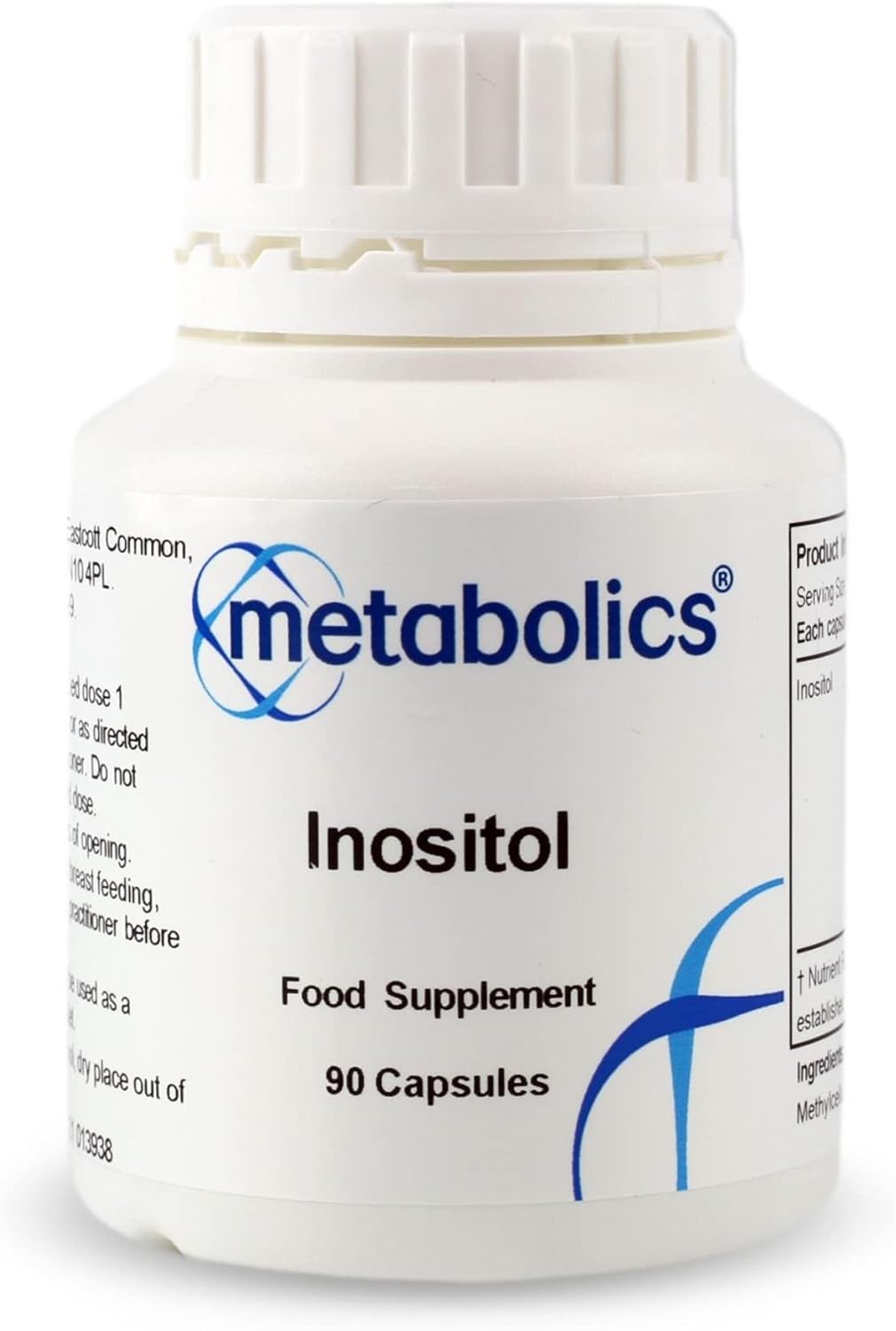 Inositol 500 mg – 90 Vegan Capsules | Supports Blood Sugar, Stress, Mood & Hormonal Balance (PCOS) | Insulin Sensitivity & Nervous System Health | Additive‑Free | UK Made | Metabolics