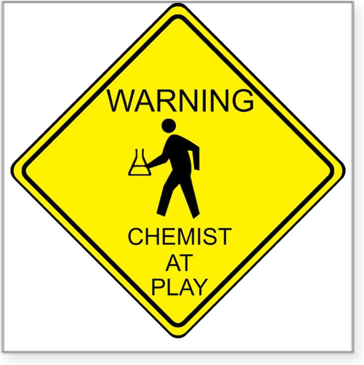 CafePress Warning Chemist at Play Sticker Square Bumper Sticker Car Decal