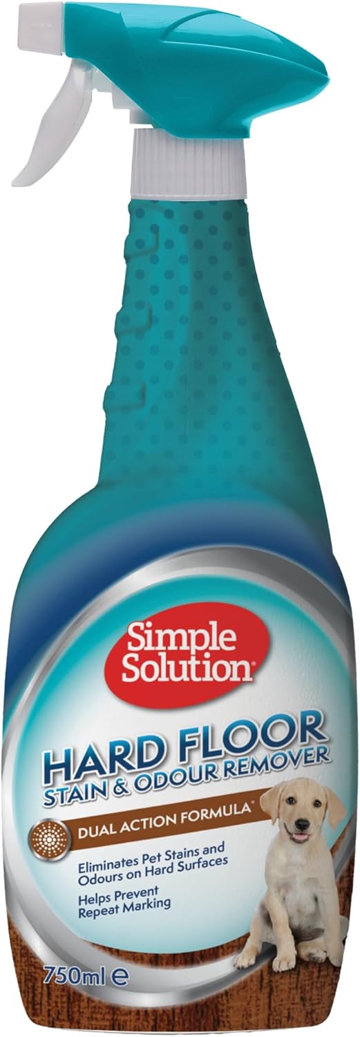 Simple Solution Hard Floor Pet Stain and Odour Remover, Dual Action Cleaner for Sealed Hardwood Floors - 750ml