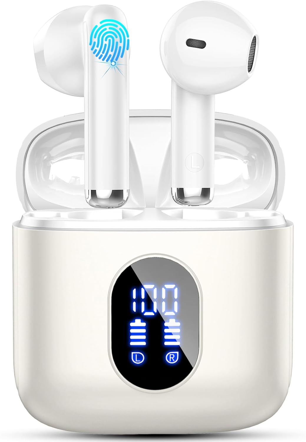 Wireless Earbuds, 2024 Bluetooth 5.4 Earbuds Hi-Fi Stereo, 3g Mini Ear Buds with 4 ENC Mic, Bluetooth Headphones in Ear, 30H USB-C LED Charging Case, IP7 Waterproof Wireless Earphones for Android iOS
