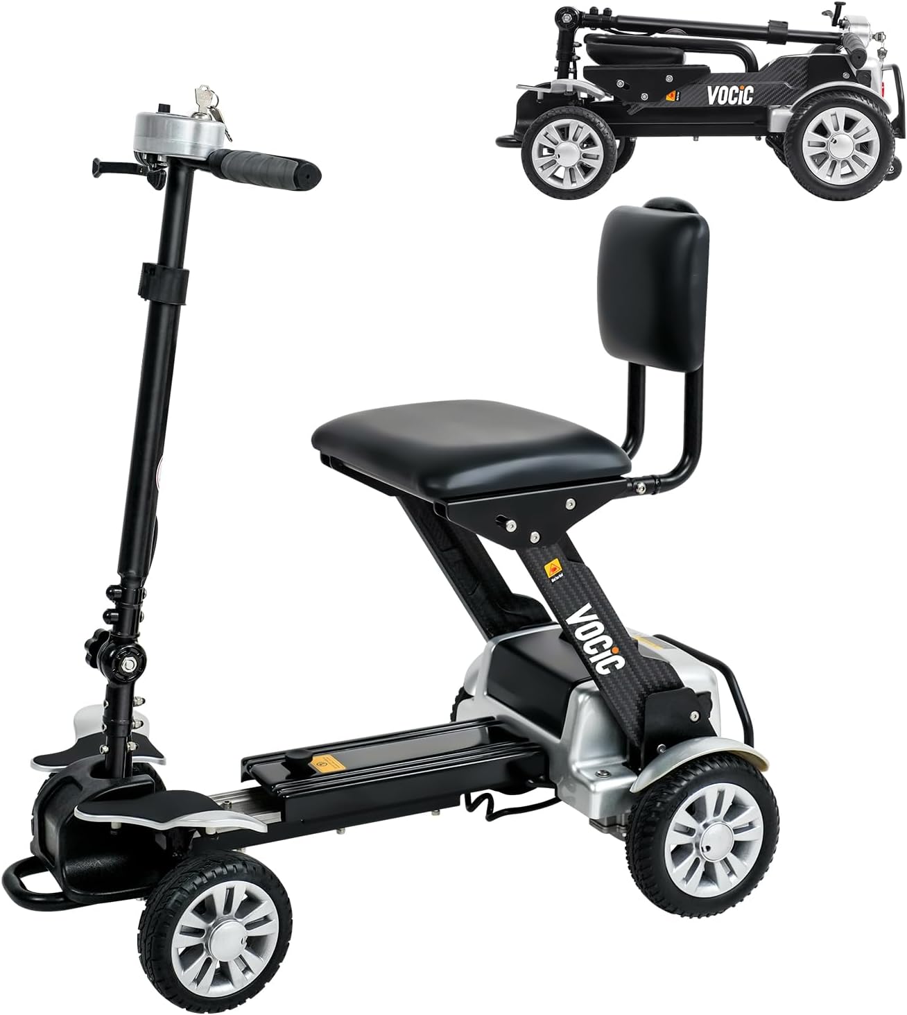 Mobility-Scooters-for-Adults-Seniors, Mobility-Scooter-Carbon-Fiber, Lightweight Electric Scooter with Seat, Adult Motorized Scooter 46LBS, 4 Wheel Powered Mobility Scooters Electric Wheelchair