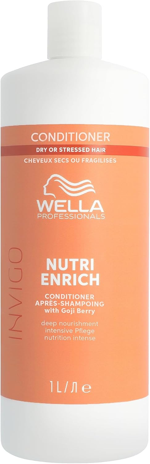 Wella Professionals Invigo Nutri Enrich Deep Nourishing Conditioner - Instant Deep Nourishment Anti-Frizz Conditioner With Vitamin E & Goji Berry - Restore Dry & Damaged Hair 1l