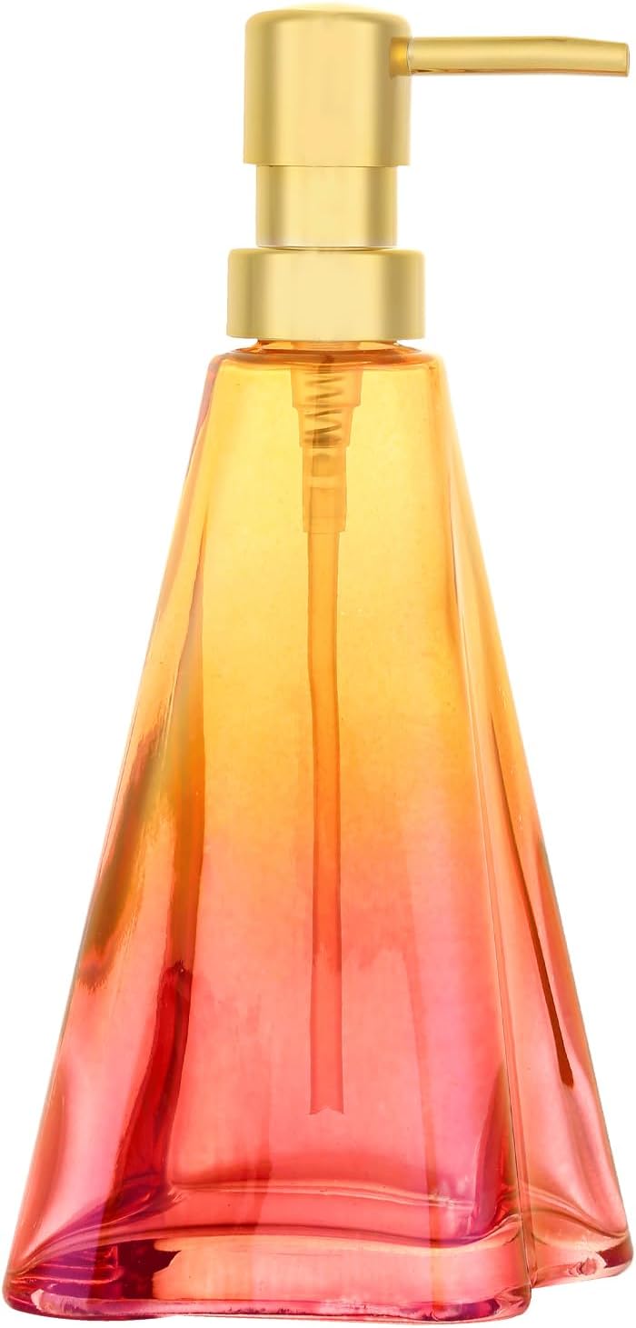 Soap Dispenser with Pump, Refillable Liquid Hand Soap Dish Soap Dispensers for Bathroom Counter, Kitchen Sink (OrangeRed)