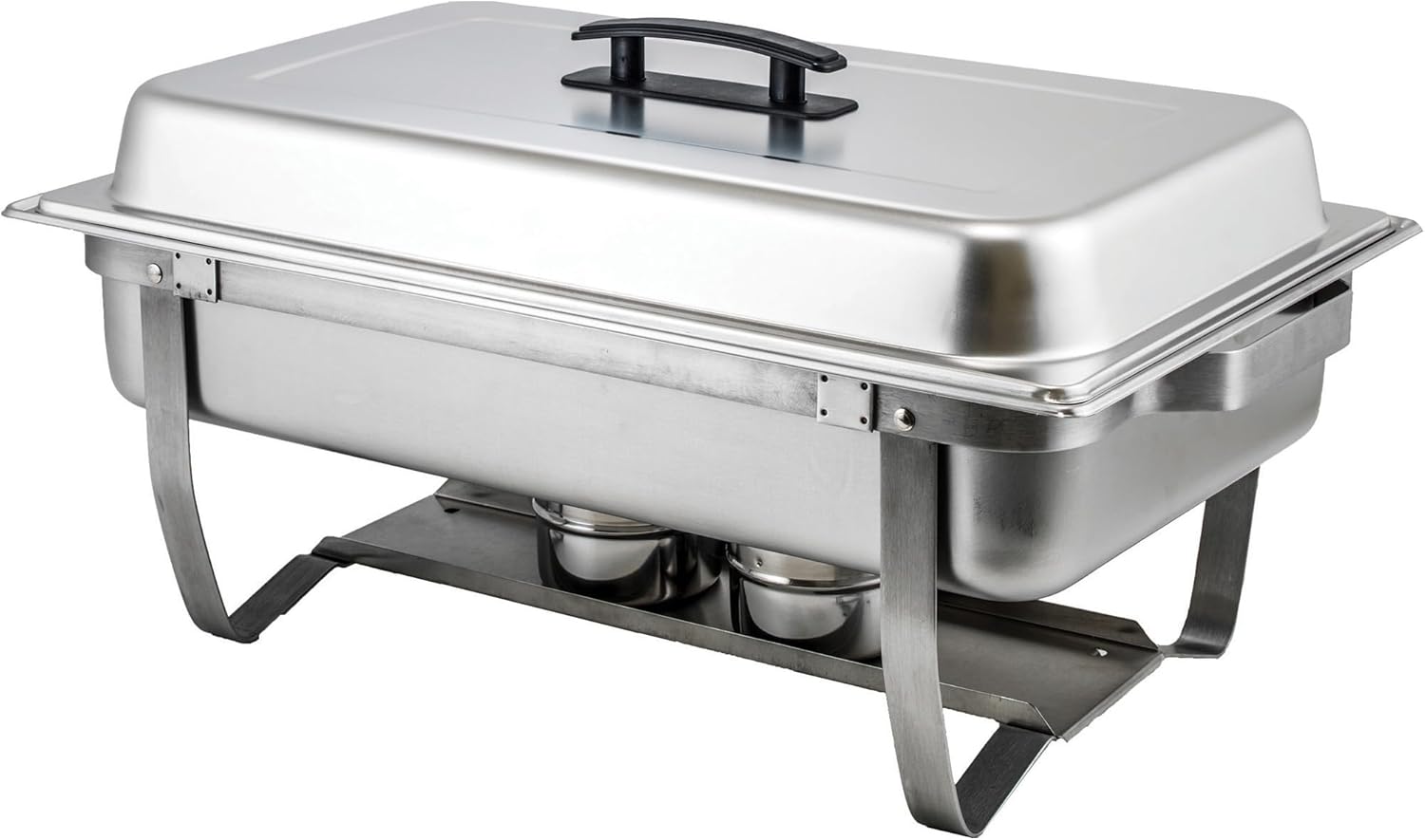 Winware Winco C-4080 w/Hinged Lid & Chafing Fuel Heat Chafer, 8 Quart (Full Size), Silver