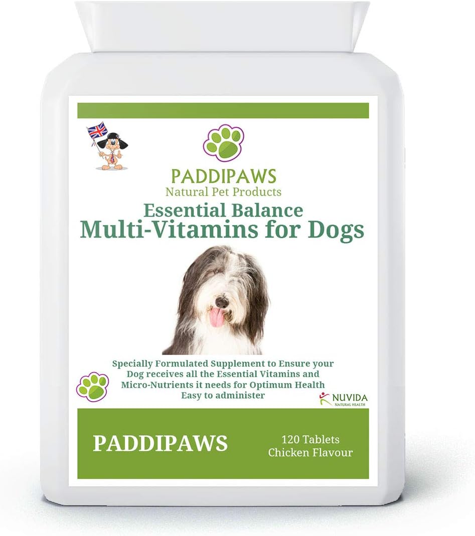 Multivitamins for Dogs with 24 Combined Multivitamins, Minerals & Nutrients to ensure your dog receives all the essential Vitamins and Micro-nutrients it needs for optimum health - 120 Tablets