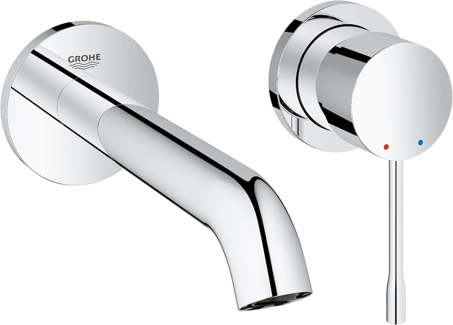 GROHE 19408001 Essence Wall-Mounted 2-Hole Basin Tap, Final Assembly Set (Concealed Body Not Included)