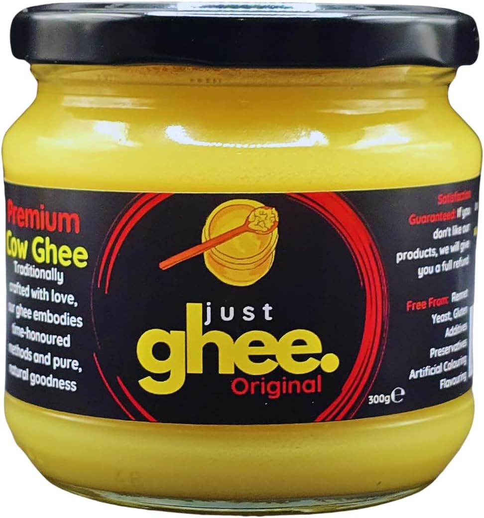 Authentic & Premium Pure Cow Ghee | ORIGINAL FLAVOUR | Rich Flavour | High Smoke Point | Nutrient-Rich | 100% Vegetarian I Artisan Ghee | Ayurvedic Benefits | Lab Tested | 300g Glass Jar