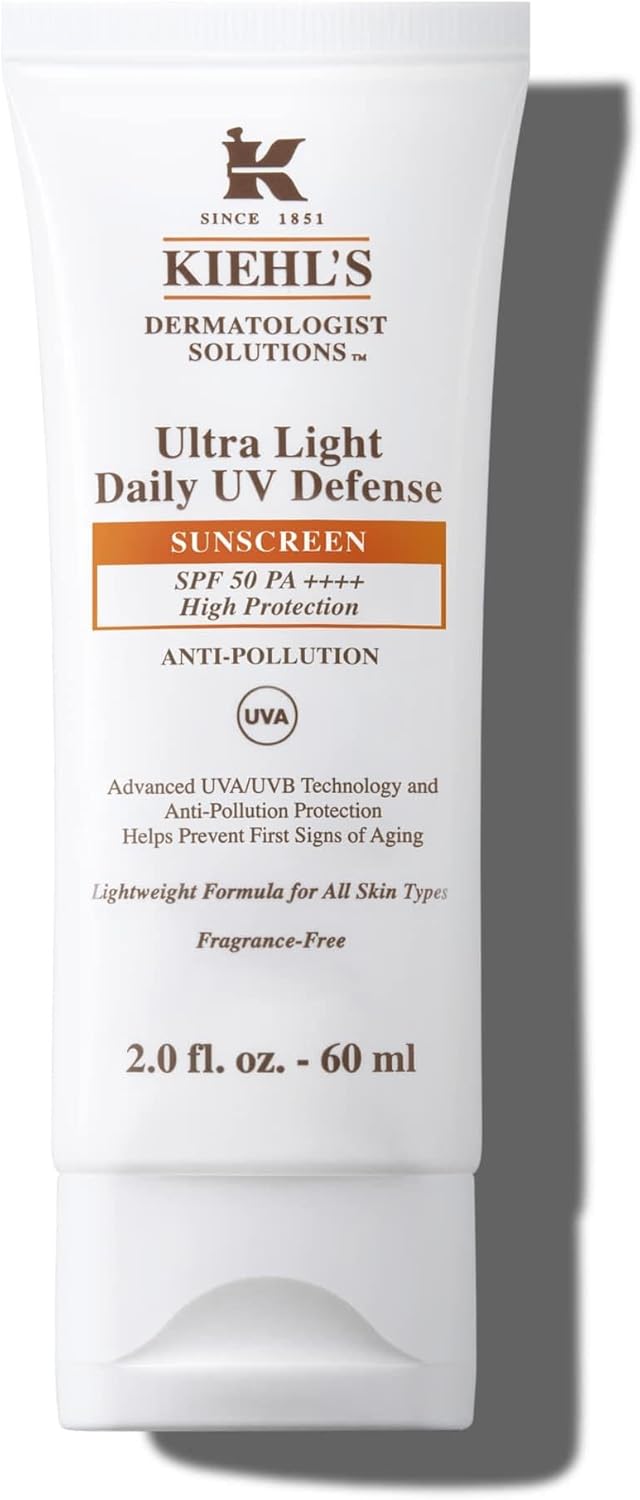 Kiehl’s Ultra Light Daily UV Defence SPF 50 PA++++, Lightweight Facial Sunscreen, Pollution Protection, UVA/UVB Protection, All Skin Types
