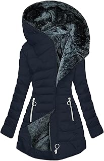 Winter Coats for Women Long Faux Fur Jacket Thick Warm Hoodie Zip Up Fleece Lined Jacket Plus Size Down Jacket