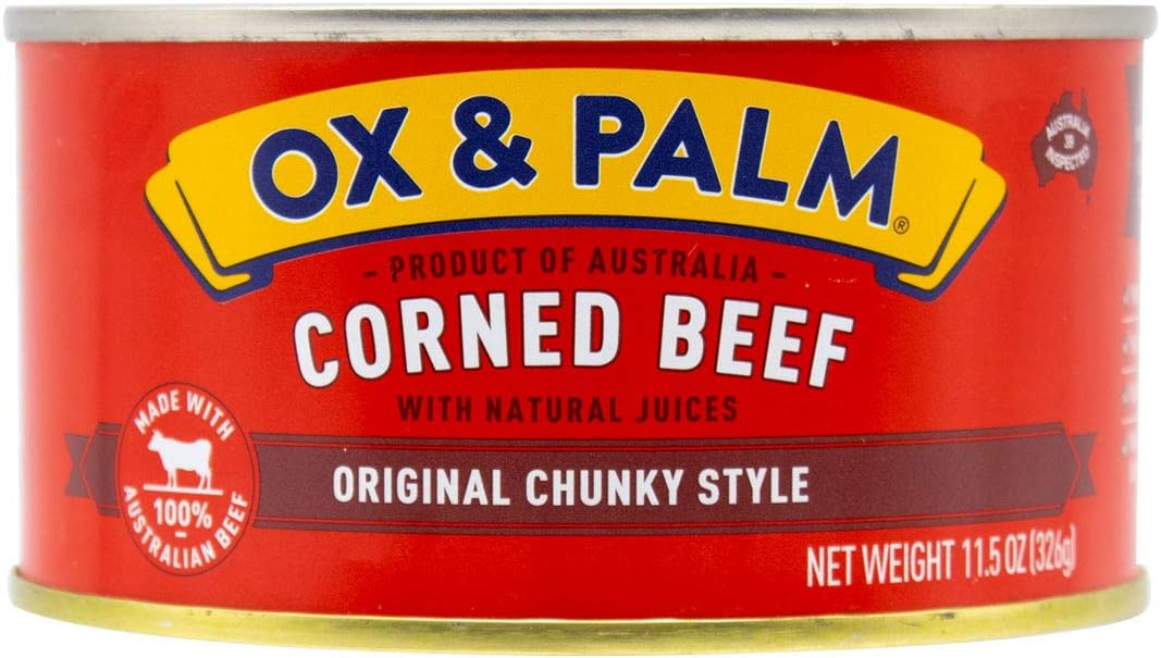 Ox & Palm Corned Beef, Original Chunky Style, 11.5 Oz (Pack of 12)