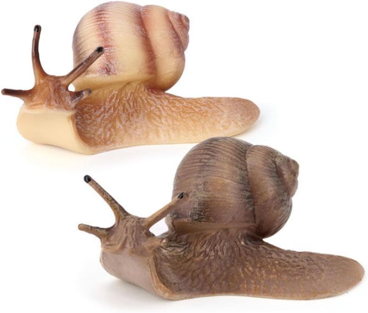 Lezevn 2Pcs Snail Model Realistic Snail Figurine Miniatures Simulation Snail Adornment Forest Animal Figures Educational Tool for Kids Early Educational