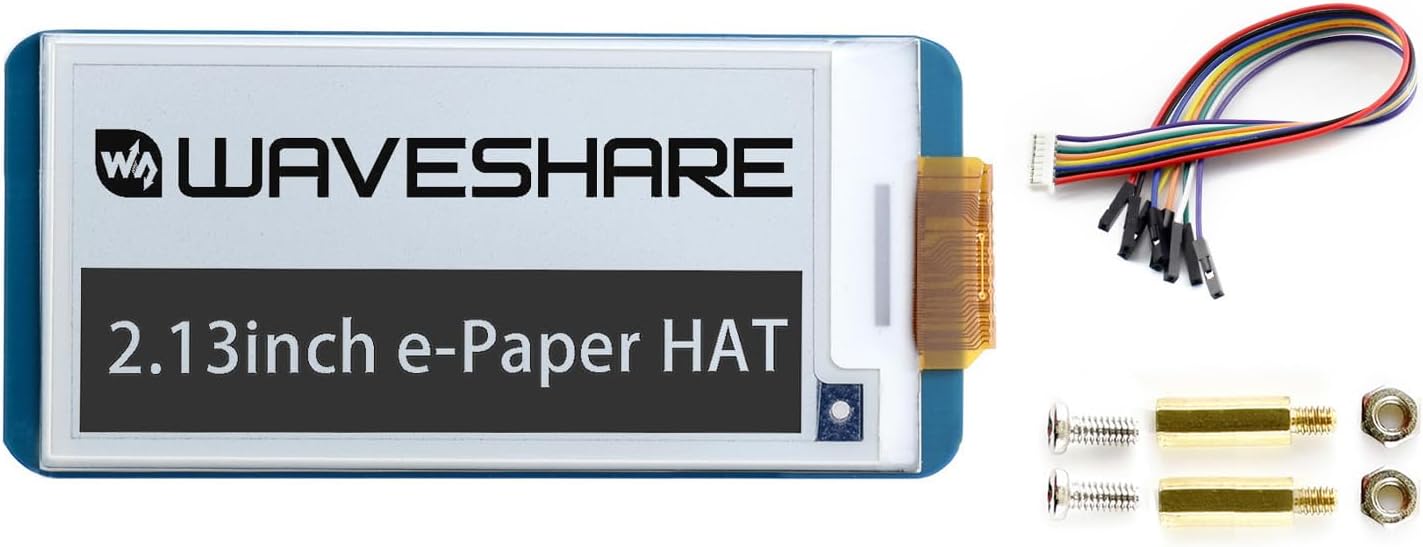 Waveshare 2.13inch E-Paper Display Hat, 250x122 Resolution, Supports Black/White 2-Color, for Raspberry Pi Zero/Zero W/Zero WH for pwnagotchi Project