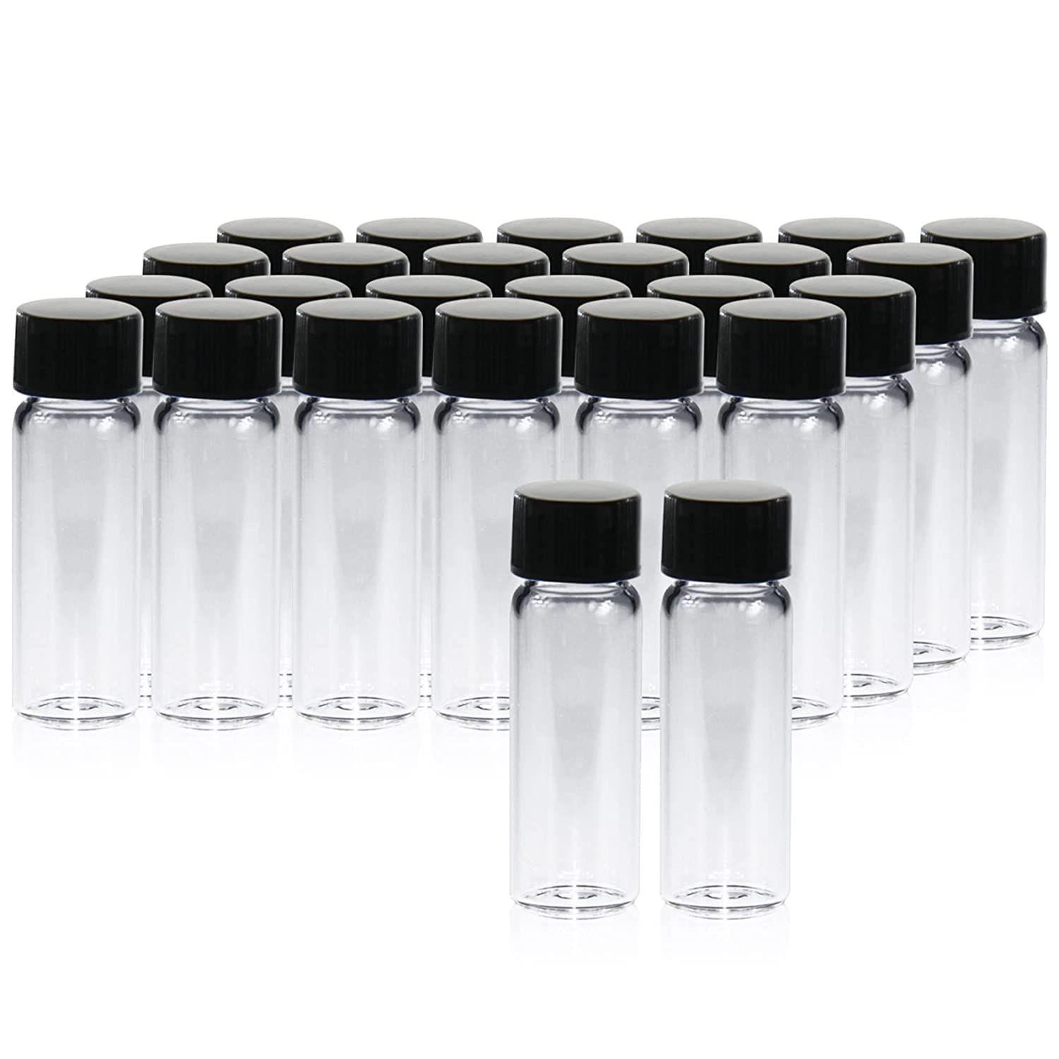 ALWSCI 20 Pcs Sample Vials 4 mL Glass Sample Bottles With Screwcap, PE Liner Sample Containers Lab Vial Bottle Liquid Sampling Glass Bottles Oil Bottle
