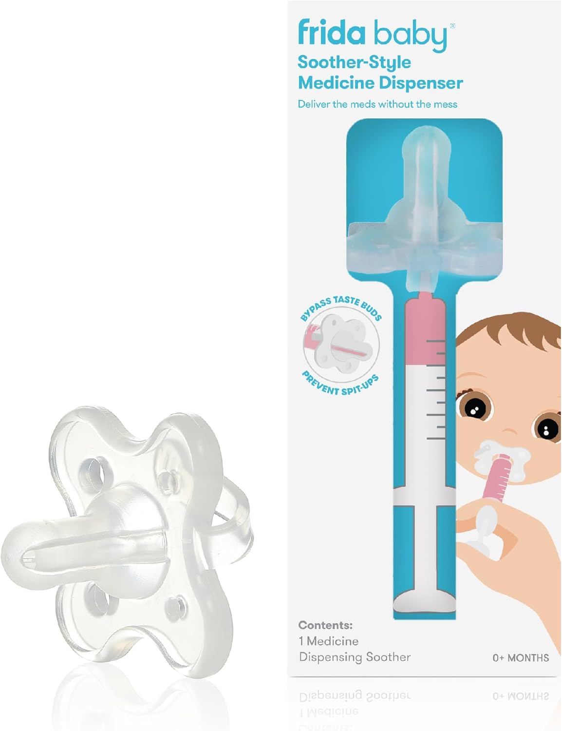 Frida Baby Soother-Style Medicine Dispenser, Medi Frida Baby Medicine Syringe & Accu-Dose Soother, Baby Medicine Dispenser for Mess & Fuss Free Use