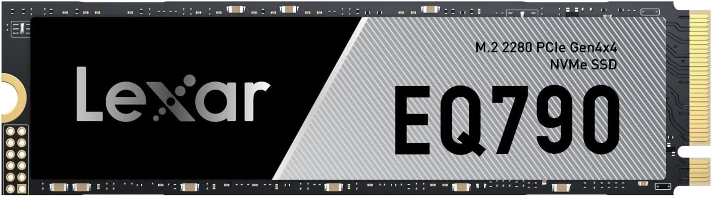 Lexar EQ790 4TB SSD, M.2 2280 PCIe Gen4x4 NVMe 1.4 Internal SSD, Up to 7,000MB/s Read, High-Performance Storage Internal Solid State Drive for AI Rendering, 4K Video Editing, PC & PS5 Gaming