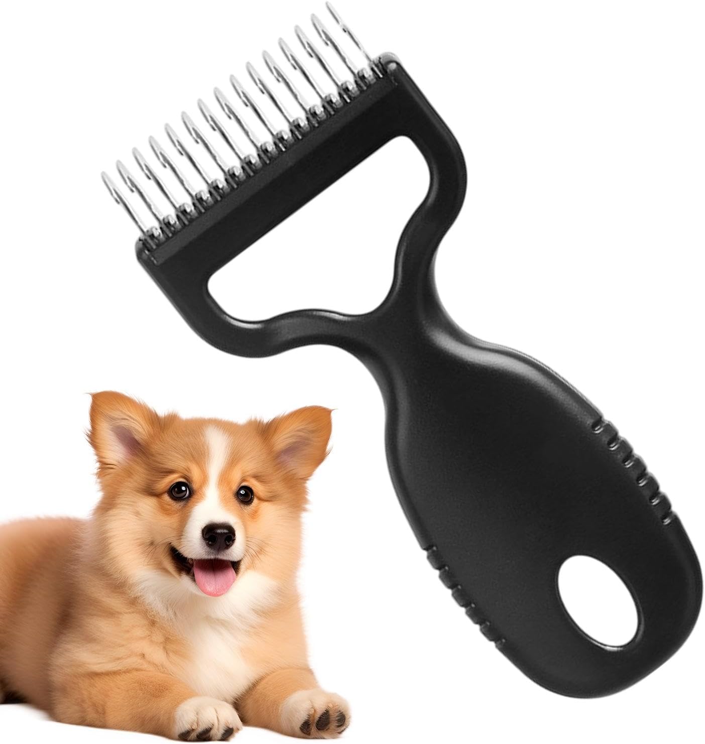 Candures Dematting Comb for Dogs, Shedding Brush with Stainless Steel , Pet Grooming Tool for Removing Mats, Tangles, and Loose, Ideal for Cats and Long-Haired Breeds