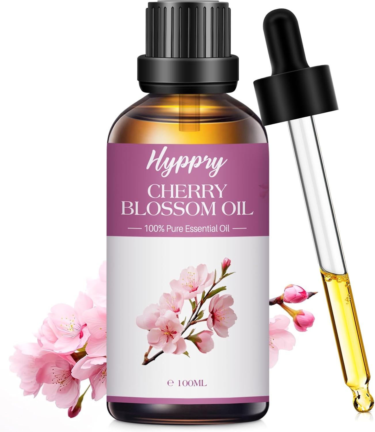 Hyppry 100ml Cherry Blossom Essential Oils, Natural Flroal Essential Oils for Diffuser, Humidifier, Aromatherapy, Relax, Sleep, Skin Care, Perfume & Candle Making