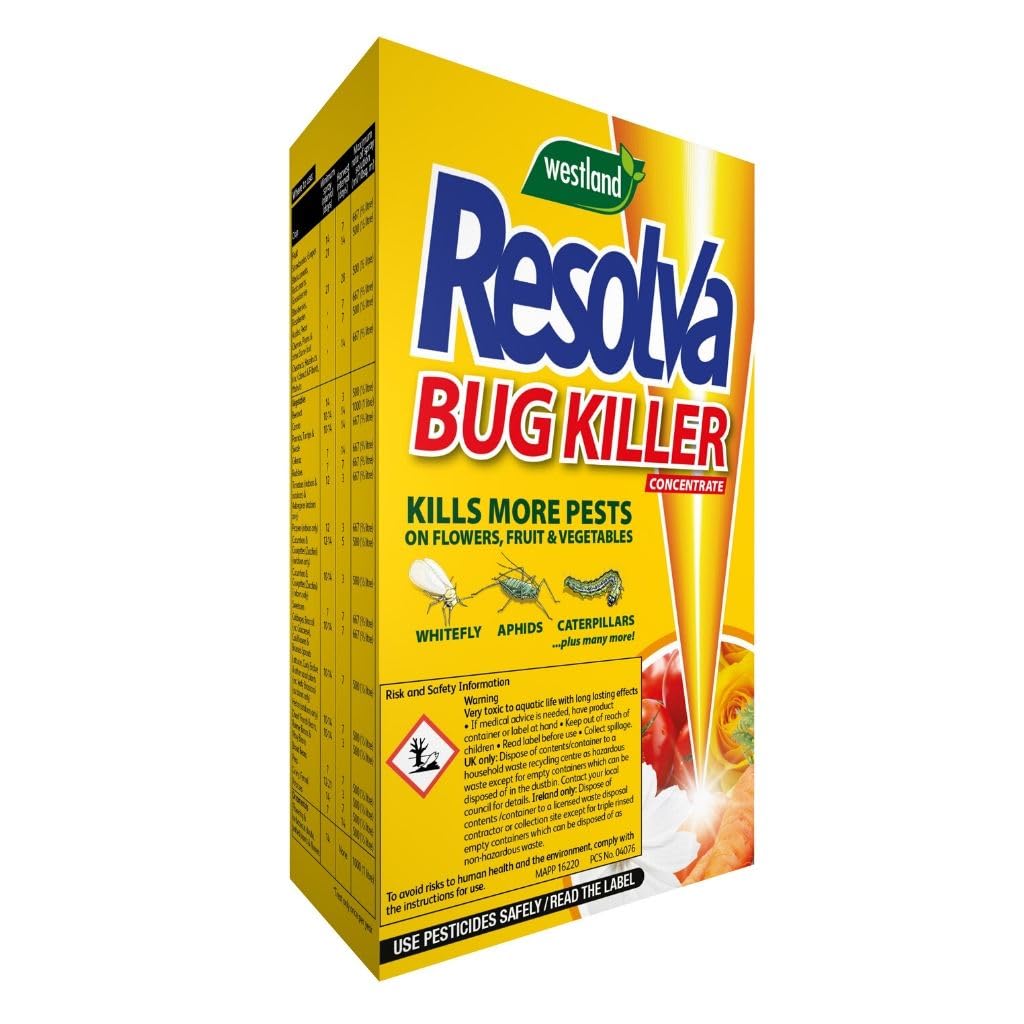 Resolva Bug Killer Plant Insecticide - Fast Acting Bug Spray with Up To 2 Weeks Protection From Pests Suitable For Use Indoors, Outdoors & Greenhouses- Concentrate 250ml