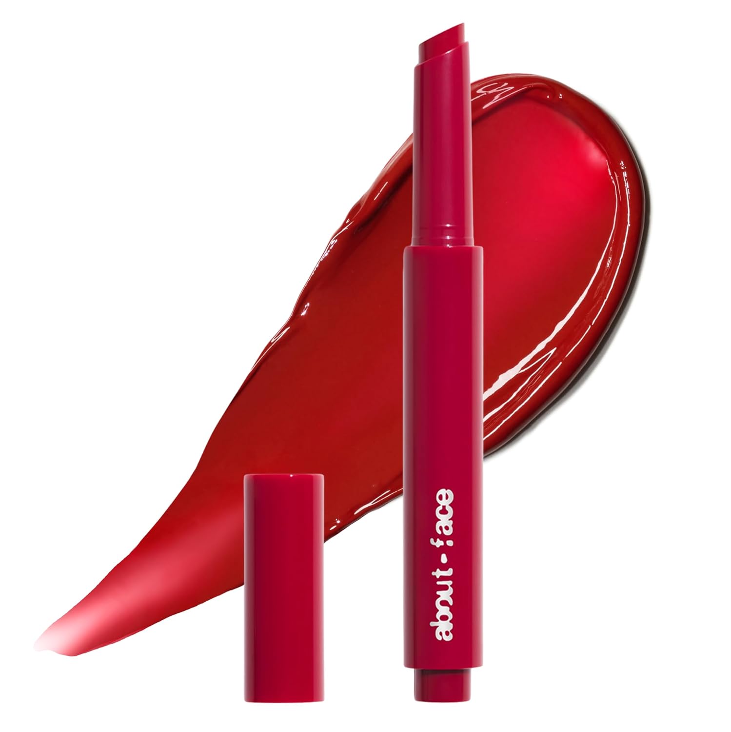 about-face Cherry Pick Lip Color Butter – High-Shine, Hydrating Lip Balm with Pomegranate Flower Extract & Cherry Butter – Vegan, Cruelty-Free, Clean Beauty – 0.06 oz (Red)