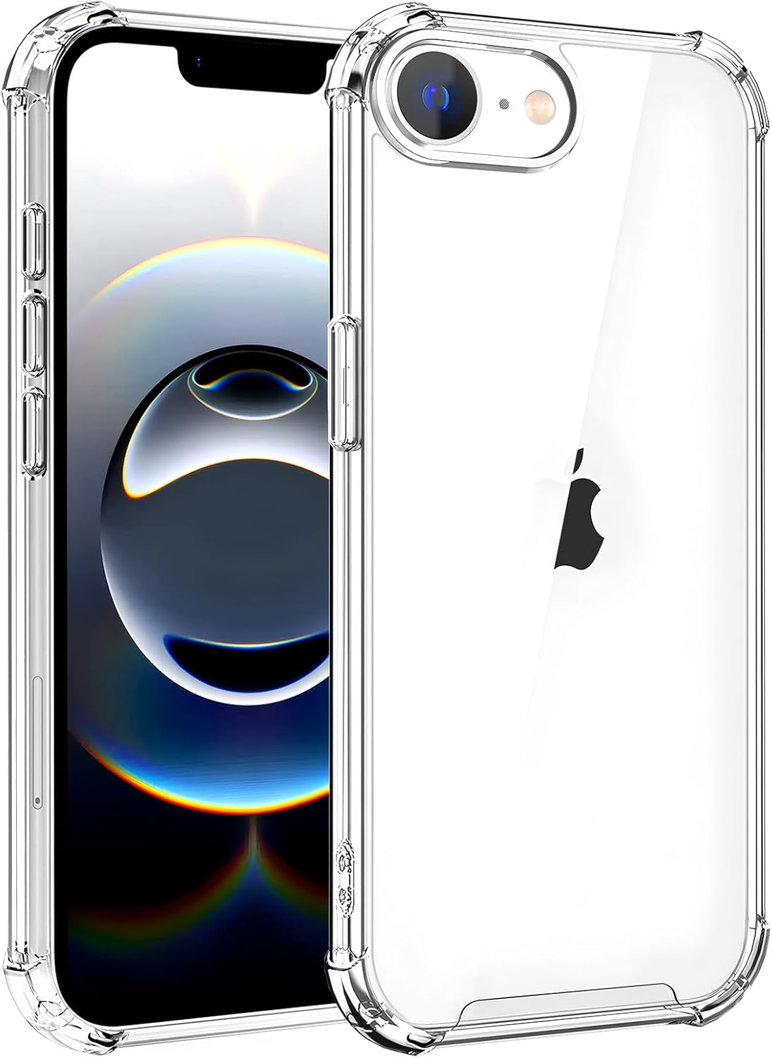 Whioltl Case for iPhone 16e, Crystal Clear Bumper Phone Cover, Anti-Scratch, Shock-Absorption, Non-Yellowing Basic Case, Supports Wireless Charging and Bike/Car Phone Holder - Transparent