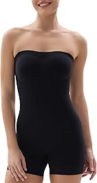 SHAPERX Strapless Shortie Bodysuit for Women Tummy Control Shapewear Seamless Sculpt Body Shaper with Removable Straps