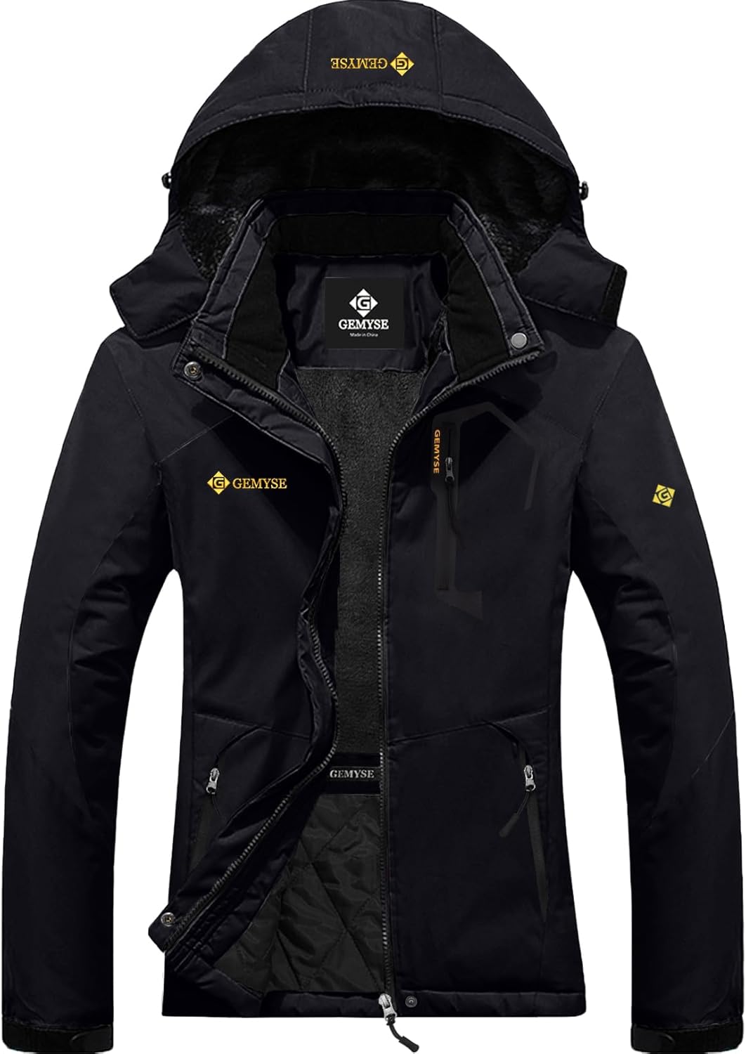GEMYSE Women's Ski Snow Jacket Warm Winter Waterproof Coat Snowboard Rain Jacket Hooded Windproof Windbreaker