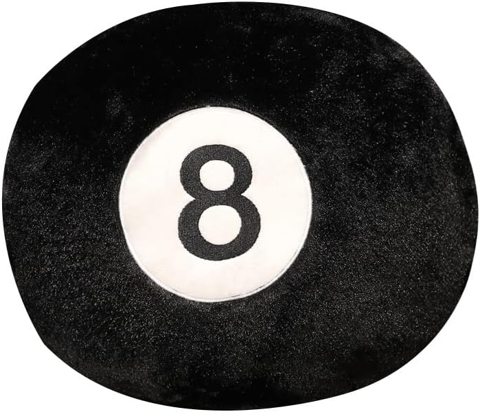 MAIPAI 35cm Simulation Billiards Black 8 Balls Cushion Plush Toy,Sports Balls Billiards Stuffed Plush Pillow, Billiard 8-Ball Plushies Doll for Home and Pool Table Decoration Gift for Billiard Lover