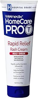 HomeCare PRO Rapid Relief Adult Diaper Rash Cream – Extra Thick, Moisturizing Barrier Cream for Incontinence and Healing Cream/Zinc Oxide Cream/Skin Cream, (4oz Tube)