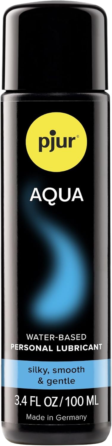 pjur Aqua Water-Based Lubricant, Premium Personal Lube for Men, Women, and Couples, Toy-Safe & Long-Lasting - 3.4 fl oz / 100 ml